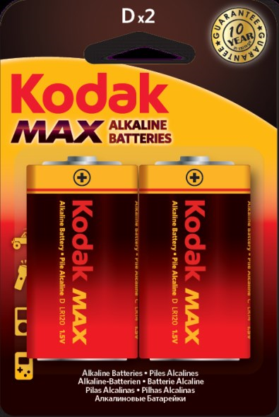 Battery Kodak Max 30952843 D Alkaline 2 pcs