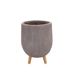 Pot ceramic Nuovo pot on stand taupe h55xd44 cm