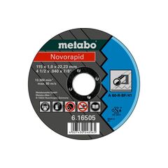 დისკო საჭრელი ლით.Metabo 115x1,0х22,2 მმ, Novorapid.