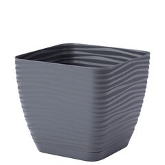 Plastic flower pot with a stand FORM PLASTIC Sahara petit square 3610-014 Ø13 anthracite