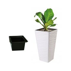 Flower pot FORM-PLASTIC sahara dunes slim kwadrat 30 white