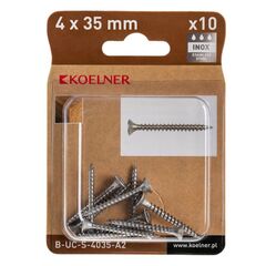 Universal screw Koelner 4x35 stainless steel 10 pcs B-UC-S-4035-A2