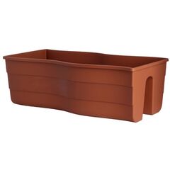 Plastic flower pot FORM PLASTIC Wave railing pot 2489-010 Ø60 terracotta