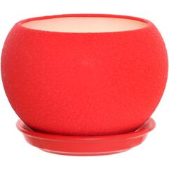 Ceramic flower pot Oriana Shar silk red 13.5x12.5 cm 1.4 l