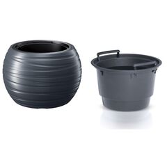 Plastic flower pot DBMZK400 S433 black