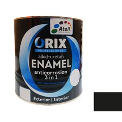 Enamel anti-corrosion Atoll Orix Color 3 in 1, 2 l black RAL 9011