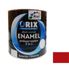 Enamel anti-corrosion Atoll Orix Color 3 in 1, 0.7 l red RAL 3002