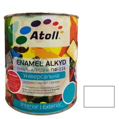 Enamel alkyd Universal ATOLL ПФ-115 white-matt 0.8 kg