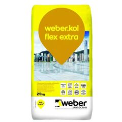 Tile glue WEBER KOL FLEX EXTRA GREY 25 kg