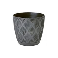 Flower pot FORM-PLASTIC flow petit eco recycled z podstawka 15 anthracite