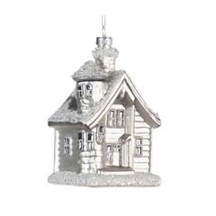 Christmas decoration glass winter house GLSS WINTER HOUSE ORN WH 13cm