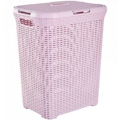 Laundry basket Aleana Rotang White Rose 50 l