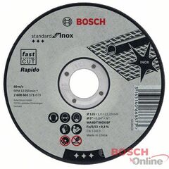 Отрезной круг Bosch Standard по нержавейке 125х1мм SfI, прямой