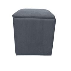 Pouffe alcantara dark blue 34/34/40