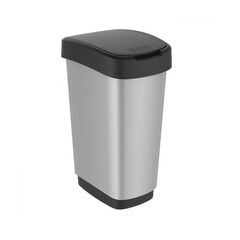 Trash can Rotho TWIST 50l silver