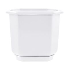 Plastic flower pot with a stand Aleana Dama 8x8 white