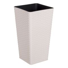 Flowerpot plastic Aleana Rotang 22x22x41,5cm white rose