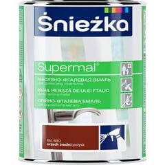 ემალი ზეთოვან-ფთალური Sniezka Supermal RAL8002 800 მლ პრიალა კაკალი საშუალო