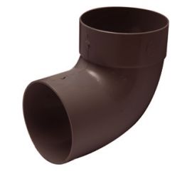 Отвод трубы одномуфтовый RainWay 75 мм 67° коричневый