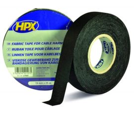 Textile insulating tape black HPX LI1925 25Mx19MM
