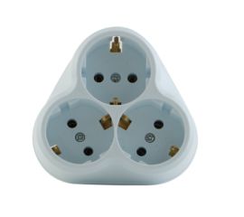 Triple recessed socket with grounding