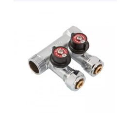 Connecting manifold with a valve for two outlets ARCO 3/4*3*16