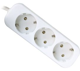 Extension cord  DEFENDER E318 3 sectional with grounding 1,8 m white