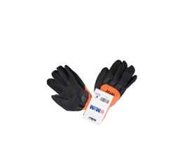 Перчатки оранжево-черные с латексным покрытием M2M P300/003 S10