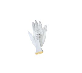Белая перчатка с белым полиуретановым покрытием М2М 300/138 S8