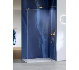 Shower glass transparent glass profile gold with wall mount New Trendy 100x200 cm-8mm
