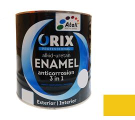 Эмаль антикоррозийная Atoll Orix Color 3 in 1, 2 л желтая RAL 1003