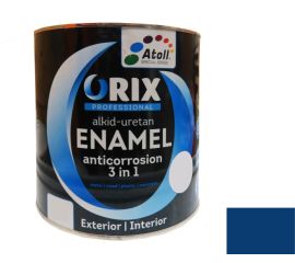 Эмаль антикоррозийная Atoll Orix Color 3 in 1, 2 л синяя RAL 5010