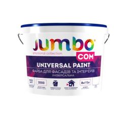 Универсальная краска для фасадов и интерьеров JUMBO Com белая 7.5 л
