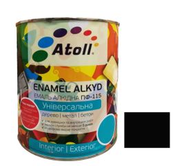 Enamel alkyd Universal ATOLL ПФ-115 black 2.6 Kg