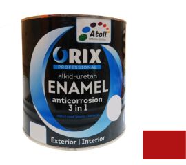 Эмаль антикоррозийная Atoll Orix Color 3 in 1, 0.7 л красная RAL 3002