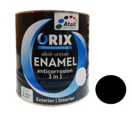 Эмаль-экспресс ORIX METALLIC  3 в 1  (антикоррозионная) черная 0,7 кг