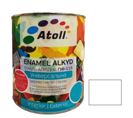 Enamel alkyd Universal ATOLL ПФ-115 White 0.8 Kg
