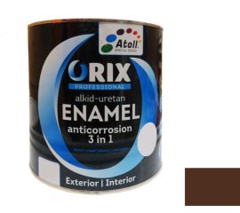 Эмаль антикоррозийная Atoll Orix Color 3 in 1, 2 л коричневая RAL 8017