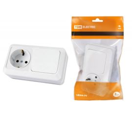 Switch with socket TDM SQ1801-0101 white