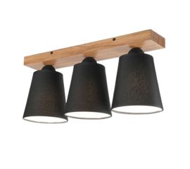 Ceiling lamp Lamkur LULA 3 E27 oak black 47713