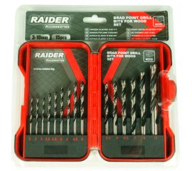 Set of drills for wood Raider 157791 3-10 mm 15 pcs