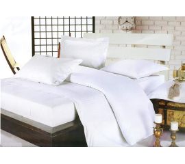 Комплект постельного белья в полоску 160x220 F2343 белая
