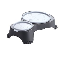 Two-bowl pet food Rotho anthracite