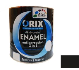 Enamel anti-corrosion Atoll Orix Color 3 in 1, 0.7 l black RAL 9011