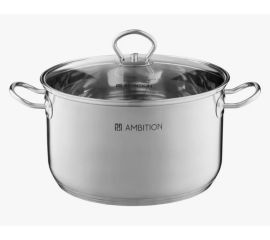 Pot Ambition ACERO 24 cm/6.4 L with glass lid