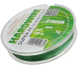 Cord braided 4-strand G.Stream HARDWIRE 100 m 0.12 mm green