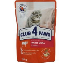 ჟელე 4 Paws კატის ხბოს  ხორცით 0,1 კგ