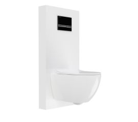 Visam Lagina installation system with white panel and chrome button