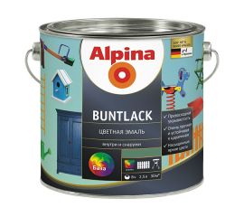 ფერადი ემალი Alpina Buntlack B3 GL გამჭვირვალე 2.5 ლ