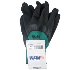 Glove with green black latex 3/4 coated M2M 300/130 S10